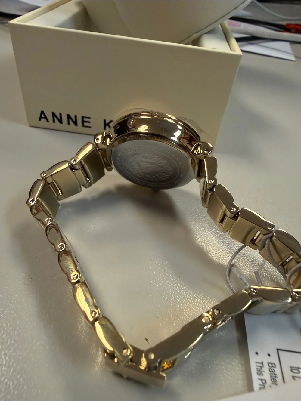 Anne Klein Gold-Tone Minimal Diamond Dial Bracelet Watch